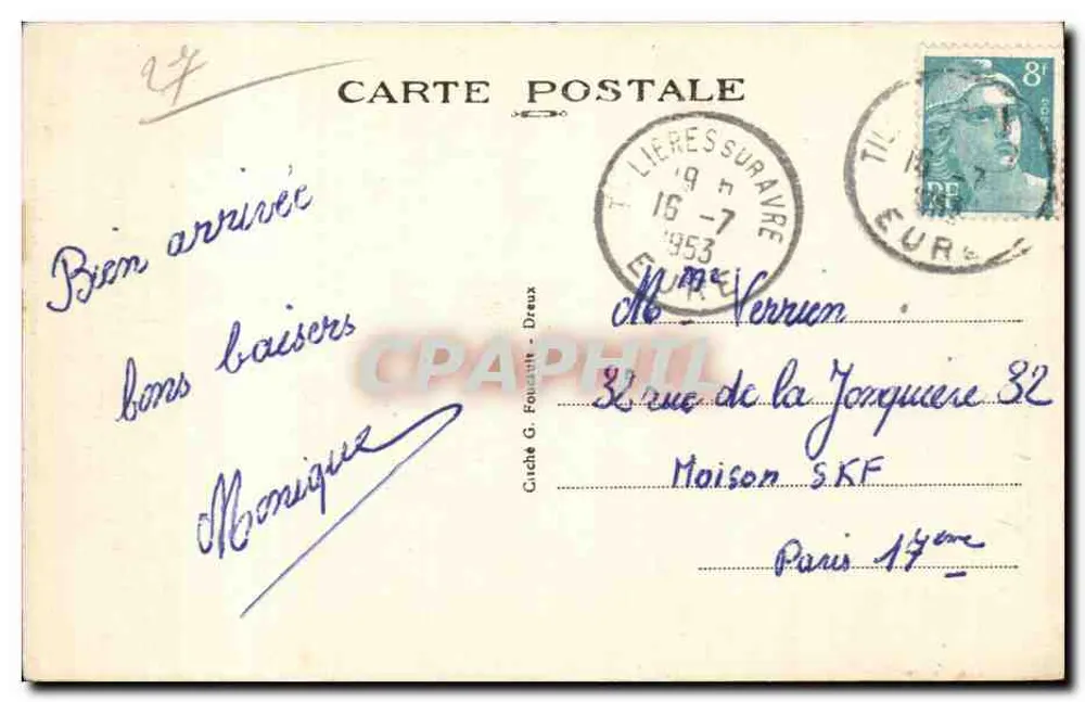 Le Rousset d'Acon (Eure) — A Ribeira da Avre — Pescaria de Edeiz — Edição Radeuac - Verso