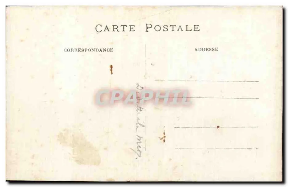 Criança na praia — com rede de pesca — Carte postale Bilhete postal antigo - Verso