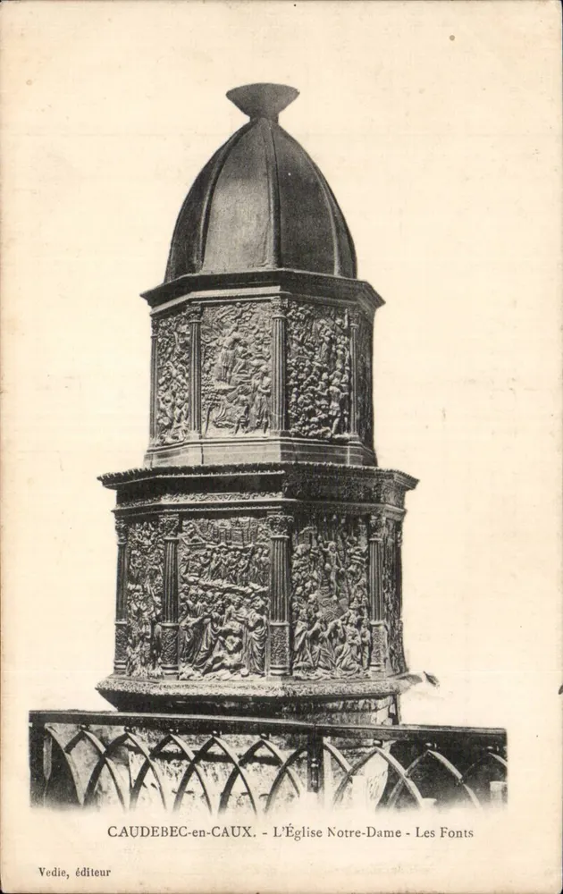 Caudebec-en-Caux - Kirche Notre-Dame - Die Fonts - Vorderseite
