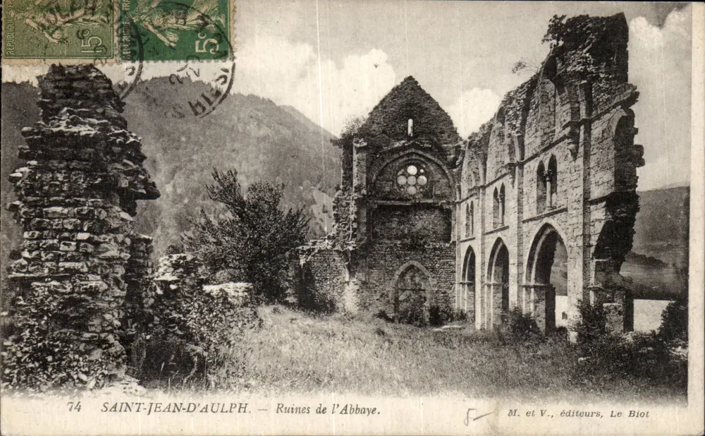 Saint-Jean-d'Aulph — Ruínas da Abadia — M. et V., editores, Le Biot - Frente