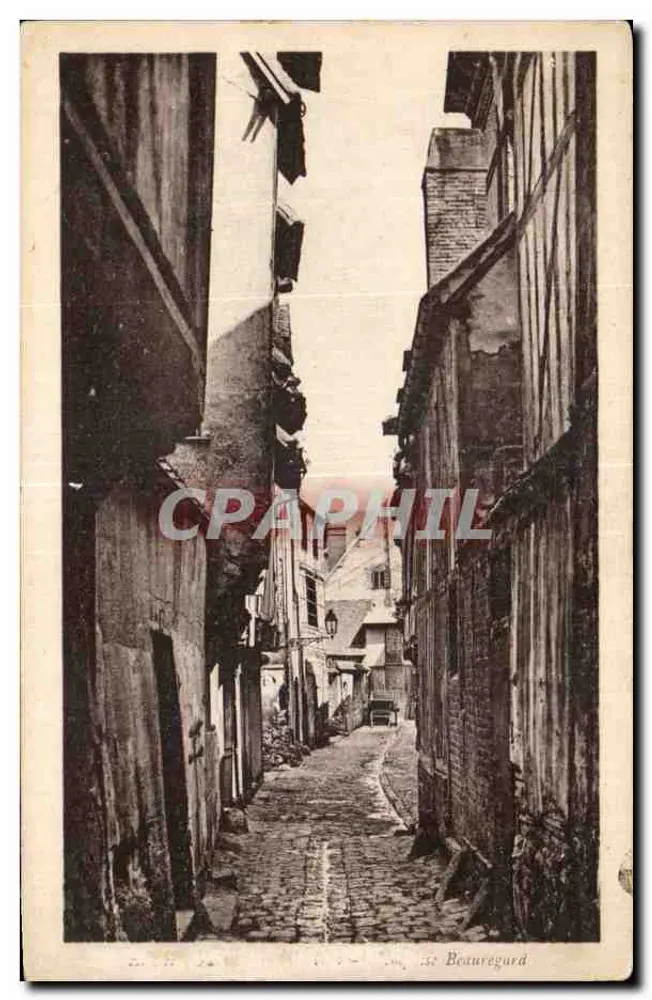 Rua estreita em Beauregard — editor E. Harmignues, Paris - Frente