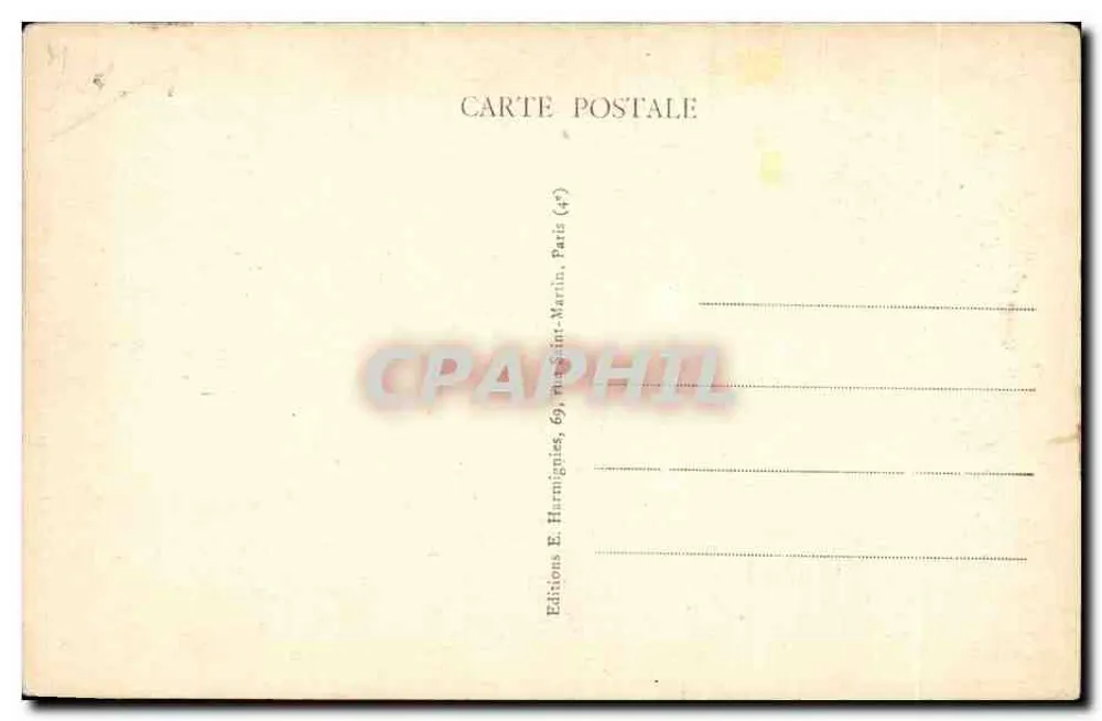 Rua estreita em Beauregard — editor E. Harmignues, Paris - Verso