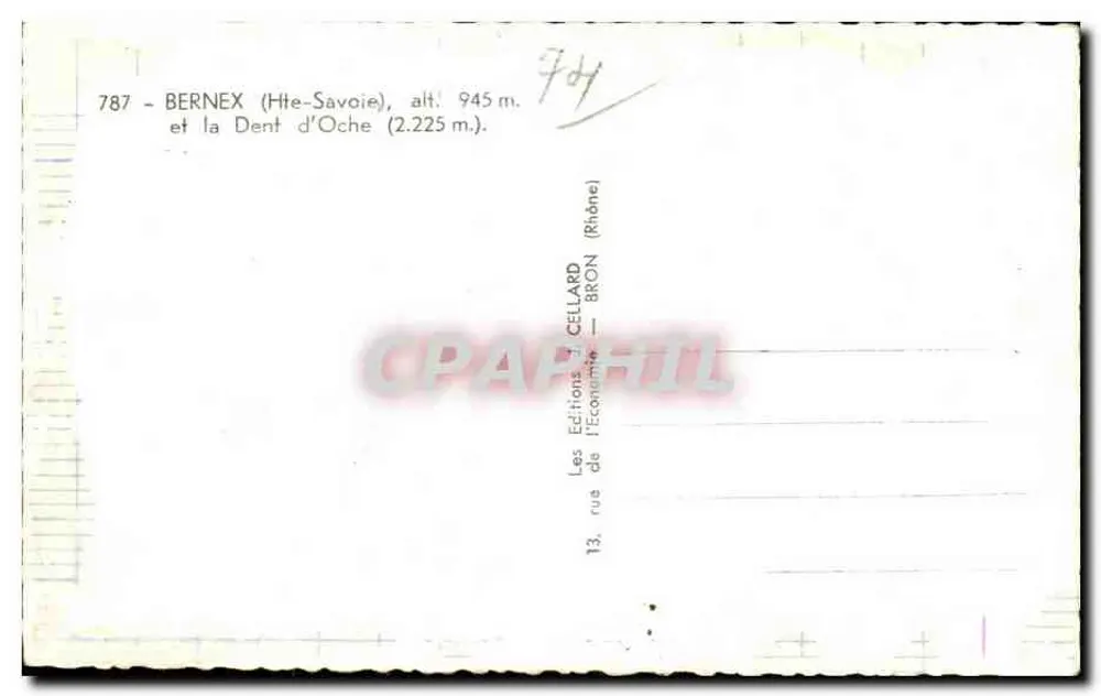 Bernex (Haute-Savoie) — a Dent d'Oche (2.225 m) — Éditions J. Cellard - Verso