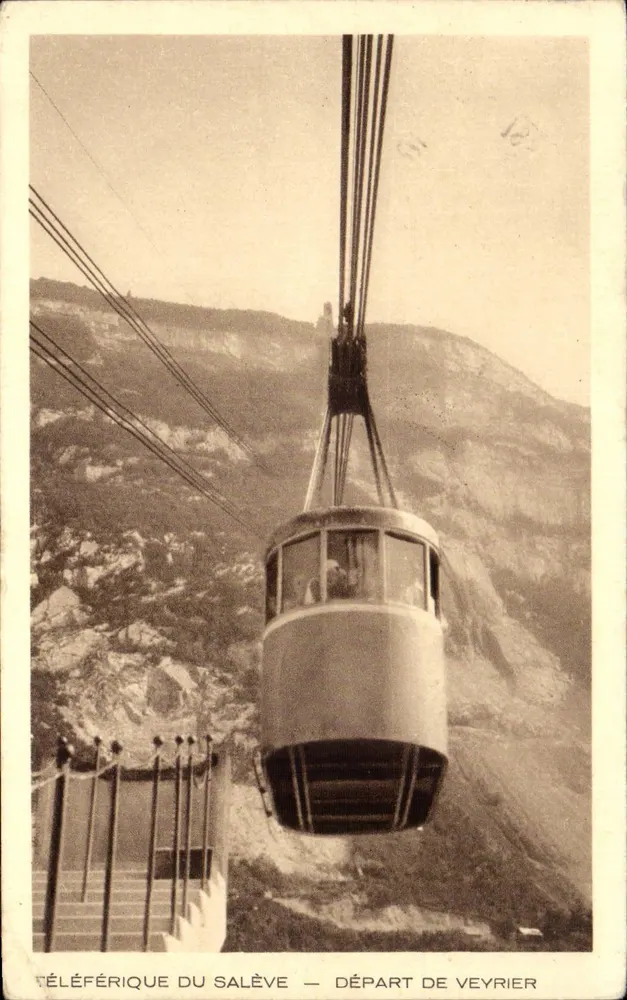 Seilbahn des Salève — Abfahrt von Veyrier — Imp. Braun - Vorderseite