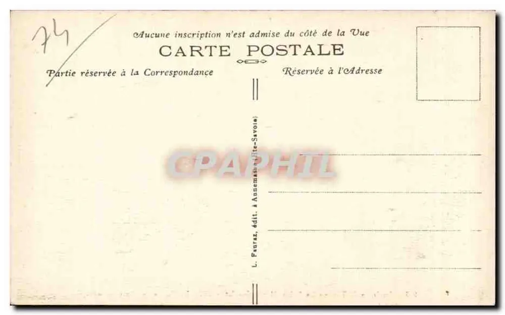 Abondance und Mont Chauffé — Umgebung von Thonon-les-Bains (Haute-Savoie) — L. Peuraz, Verlag - Rückseite