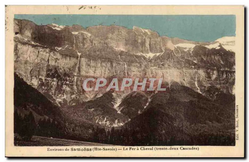 Umgebung von Samoëns (Haut-Savoie) — Der Fer à Cheval (Dreißig Wasserfälle) — Verlag V. Baud, Sauvans - Vorderseite