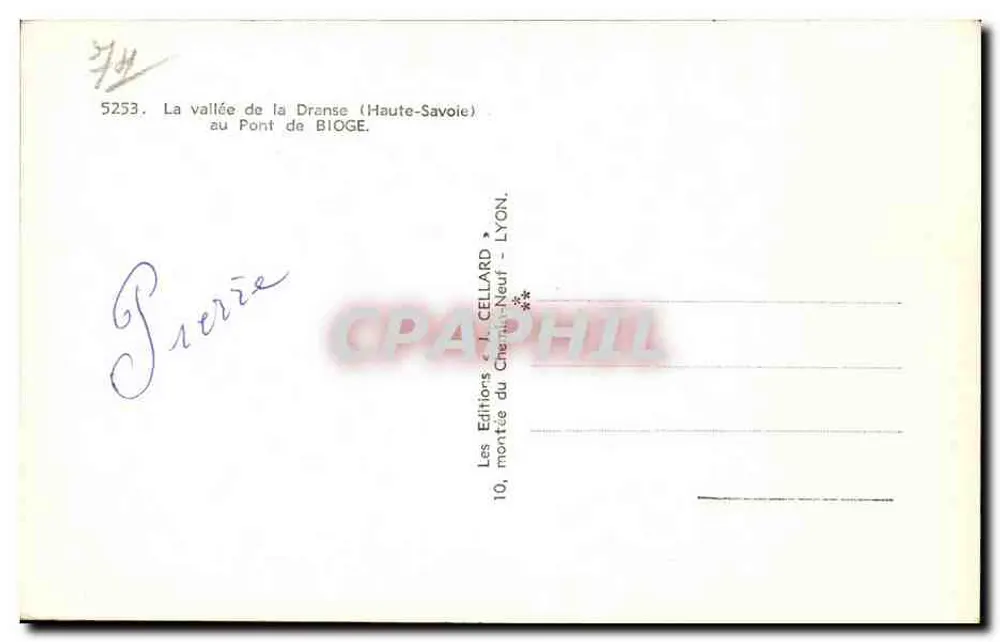 A vallée da Dranse (Haute-Savoie) — no Ponte de BIOGE — As Edições J. CELLARD — Lyon - Verso