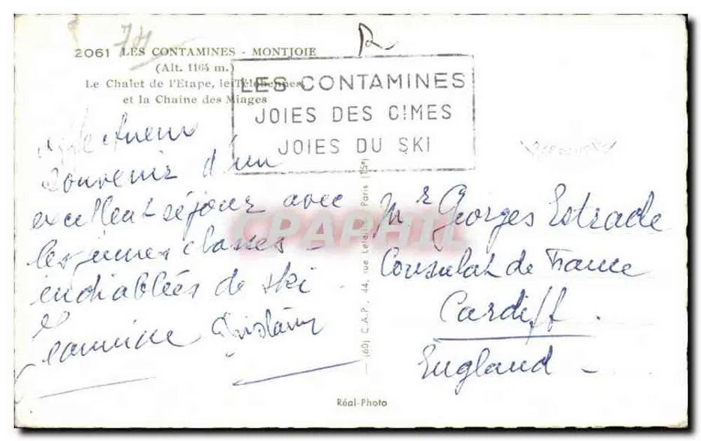 Les Contamines-Montjoie — Das Chalet de l'Étape und die Chaîne des Miages — Réal Photo - Rückseite