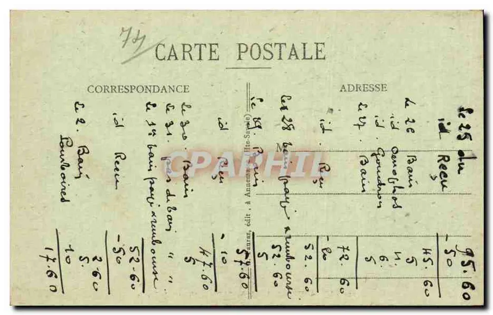 LE FAYET-ST-GERVAIS-LES-BAINS — Das Hotel de Savoie — anonymer Verleger, Nr. 214 - Rückseite