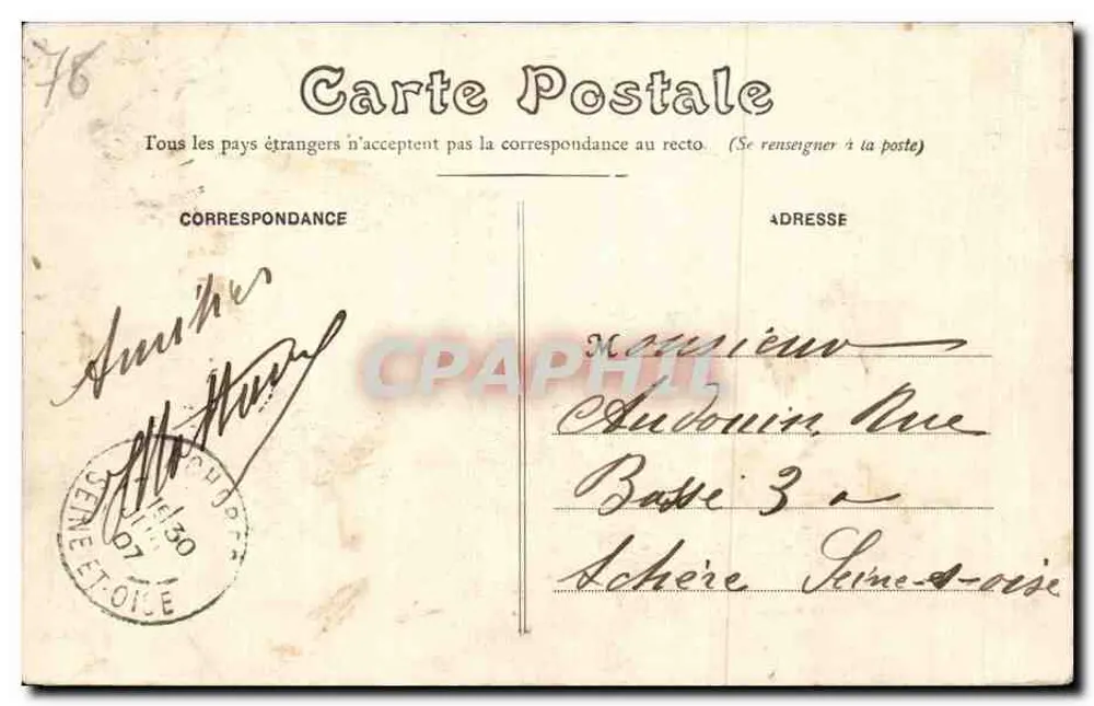 Dieppe — Vista Geral — F. Marschman - Verso