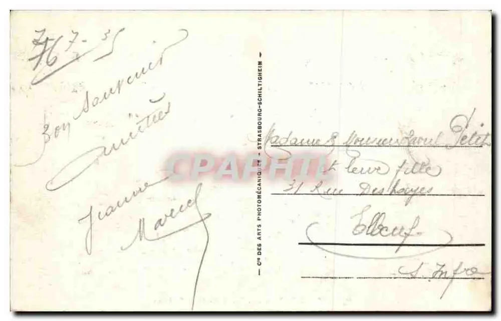 Dieppe - As Torres e o Castelo — Bilhete postal antigo n°206 — editor Bilhete postal antigo - Verso