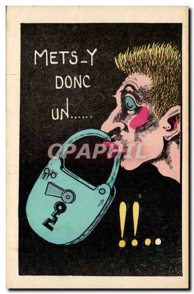 Clown mit Schloss — humorvoller Text — E.R. Paris - Vorderseite