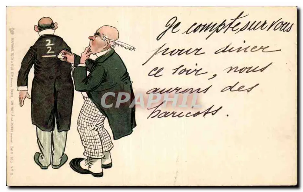 Zwei Männer in Kostüm — Karikatur — Rappaport & Tucka, Paris, n° 125 - Vorderseite