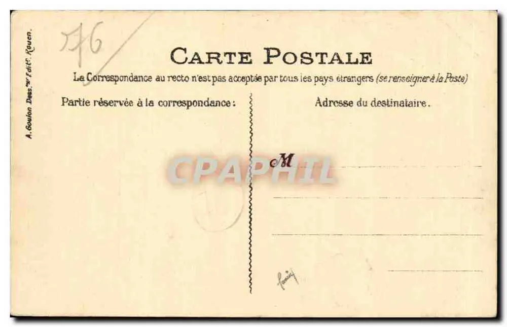Dieppe — O Velho Castelo — A. Goulon - Verso