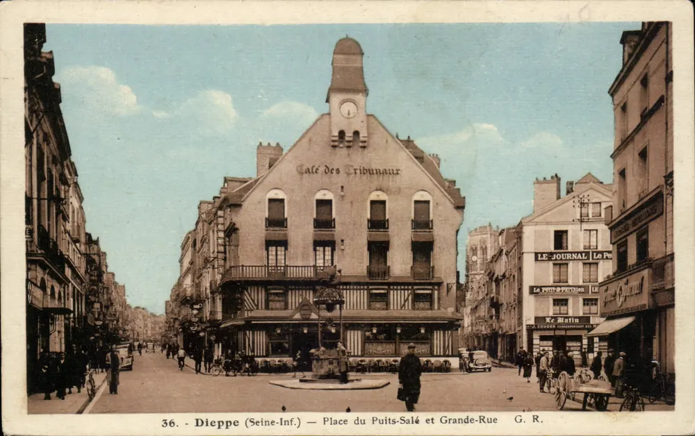 Dieppe (Seine-Inf.) — Place du Puits-Salé und Grande-Rue — Café des Tribunaux - Vorderseite