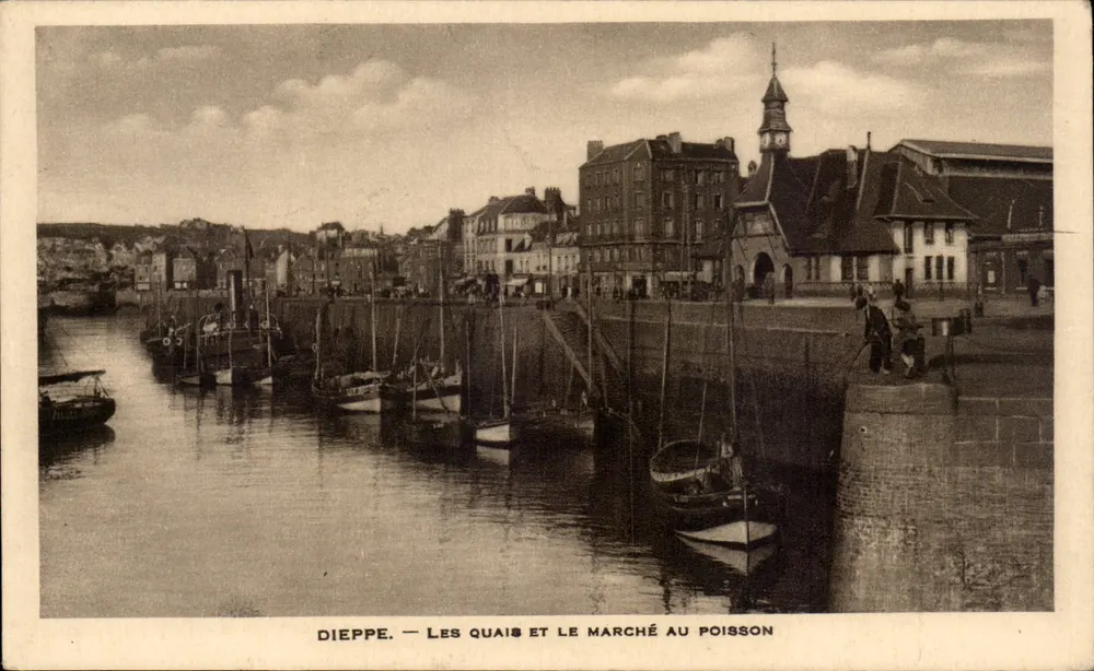 Dieppe — Die Kai und der Fischmarkt — Verlag unbekannt - Vorderseite