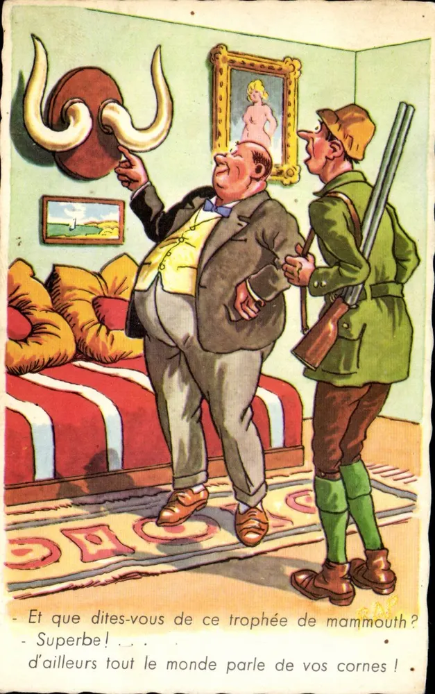 Mammuttrophäe — Karikatur — M.D. Paris, Serie N° 959 - Vorderseite