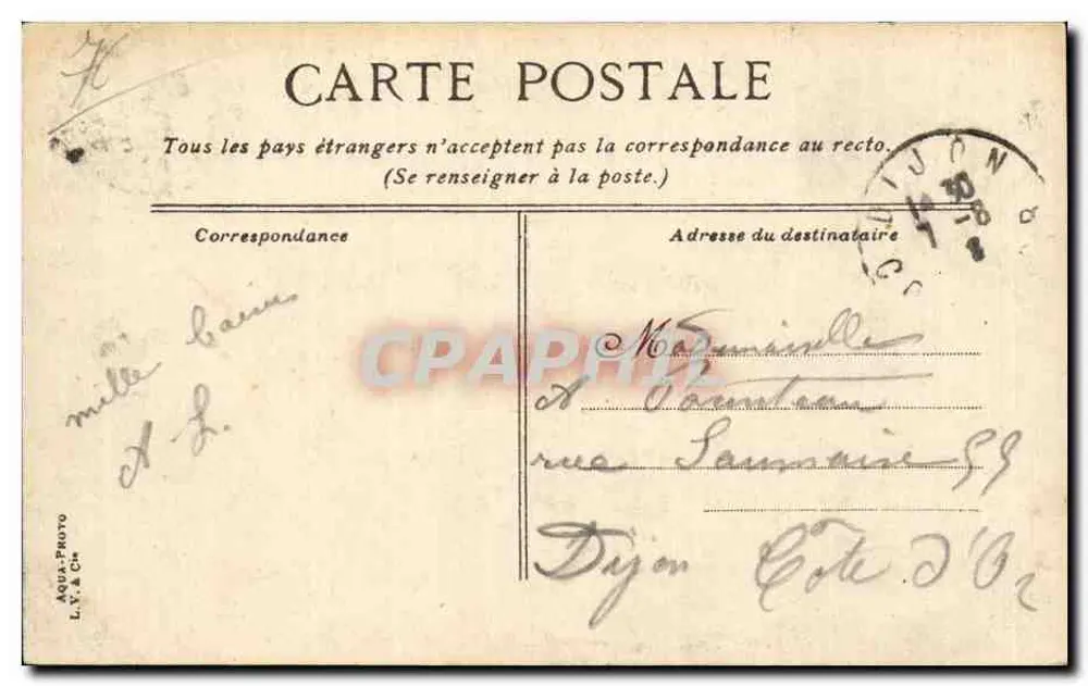 Dieppe - Les Tourelles — editor AQUA-PHOTO, n°21 - Verso