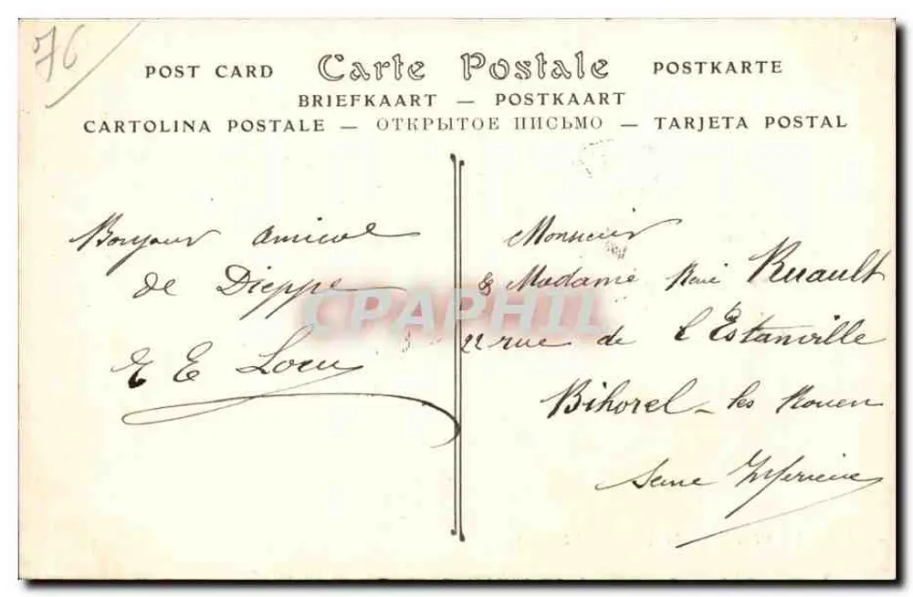 Dieppe — O Casino — Fotografia ND n°481 - Verso