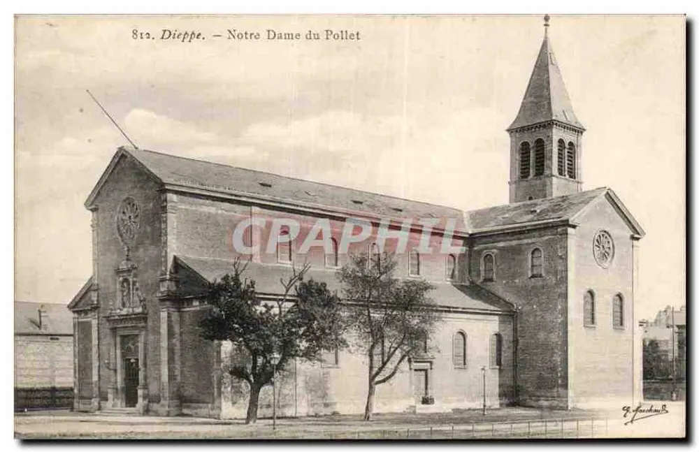 Dieppe — Notre Dame du Pollet — Editor G. Fauconnet, n° 812 - Frente