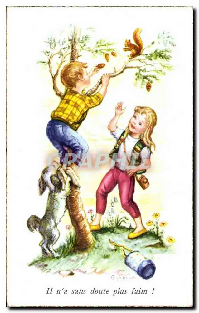 Kinder und Eichhörnchen — Granssa — Serie Nr. 2176 - Vorderseite