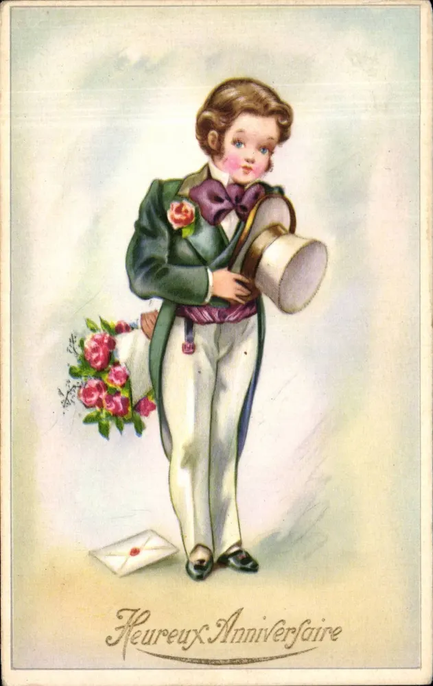 Kind in Abendkleidung — Geburtstag — Nr. 422 - Vorderseite