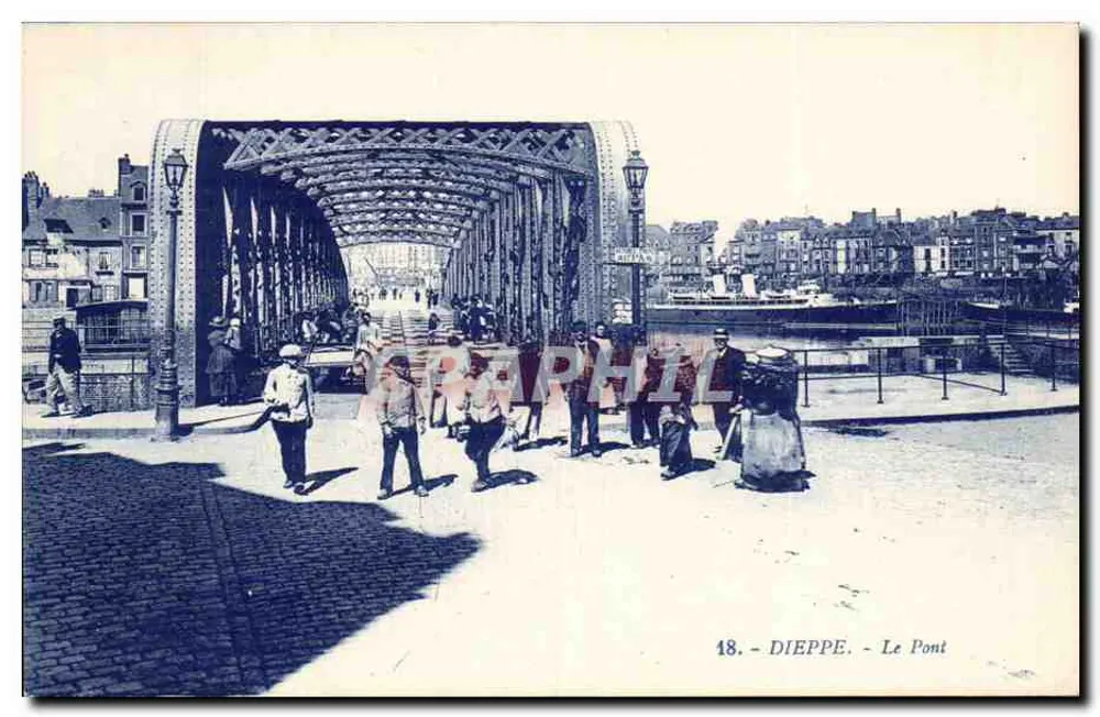 Dieppe - O Ponte — Ponte metálica sobre o porto — n° 48 - Frente