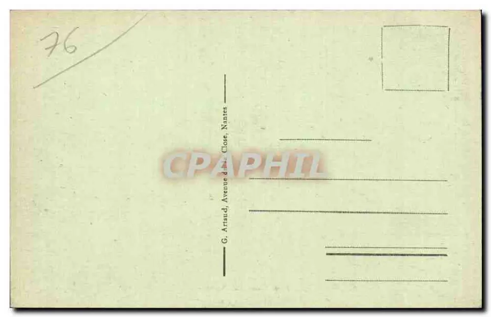 Dieppe - Praça Camille St-Saëns — editor G. Arraud, Nantes, n° 8 - Verso