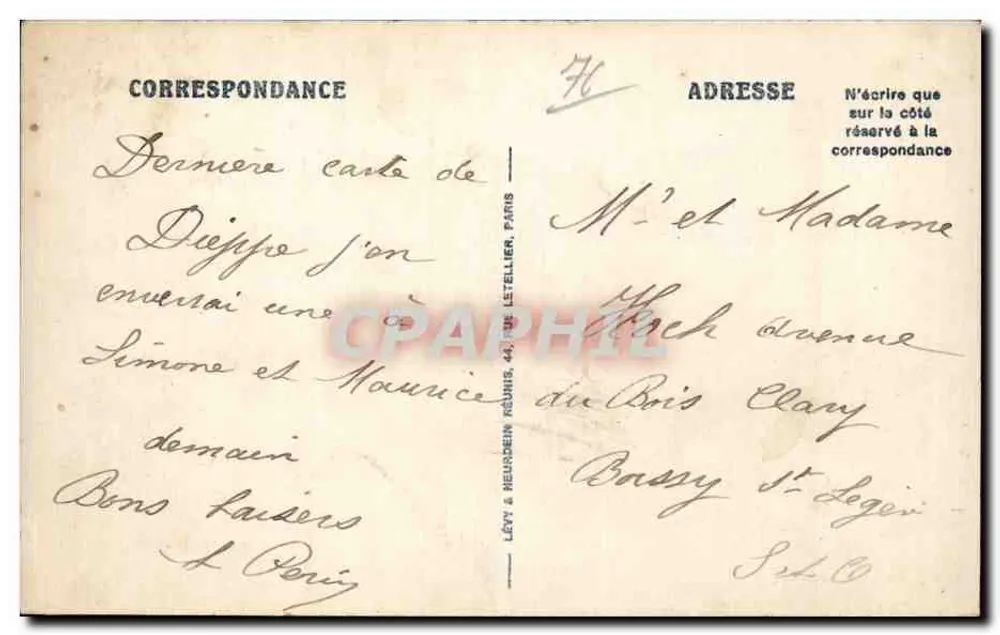 Dieppe — Die Halle aux Poissons und die Quais — LL - Rückseite