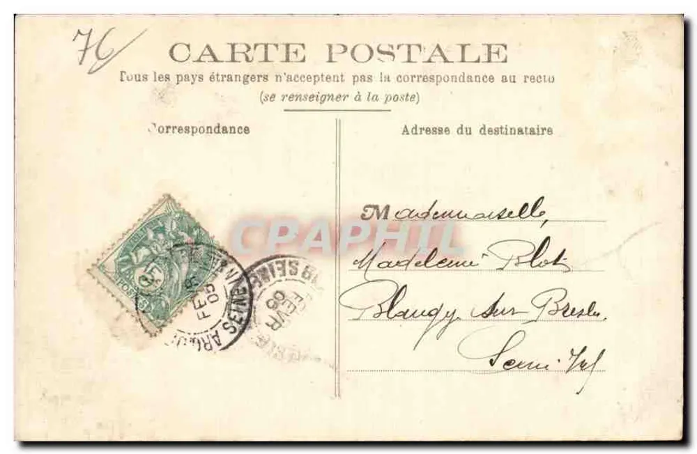 Dieppe — A Partida do Paquebote — J. Haffauchon, n° 350 - Verso