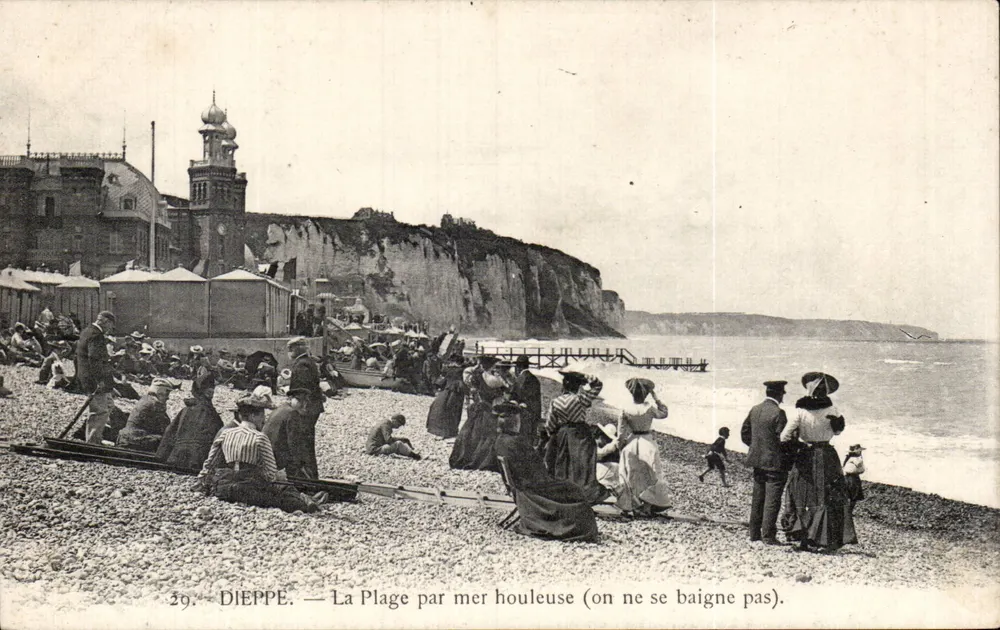 Dieppe — Ansicht der Strände bei stürmischem Meer (Baden nicht empfohlen) — n° 59 - Vorderseite