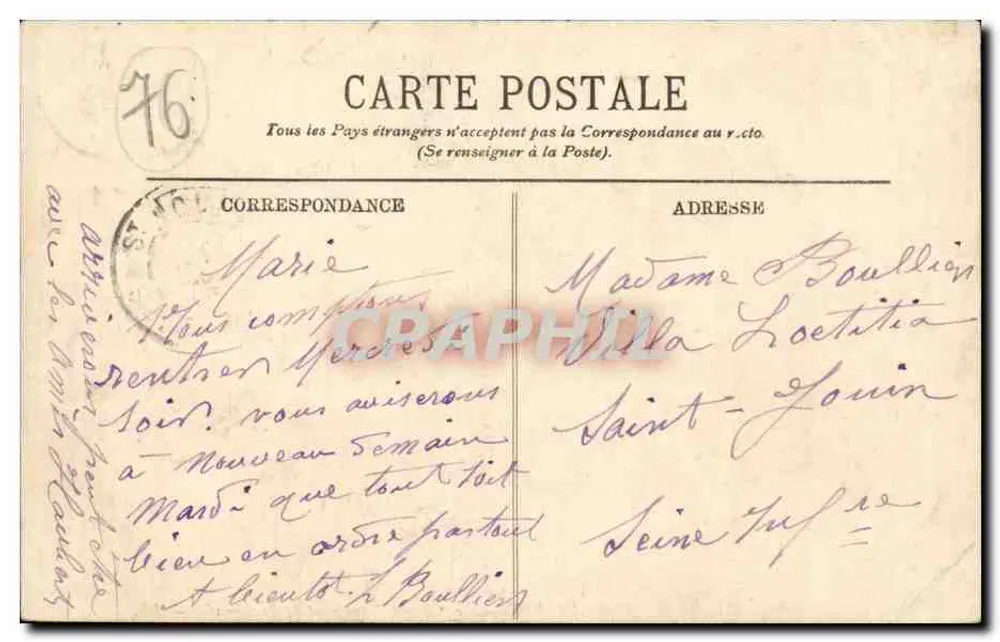 Dieppe — Der ‘Furet’ kehrt von einer Promenade zurück — LL. n°159 - Rückseite
