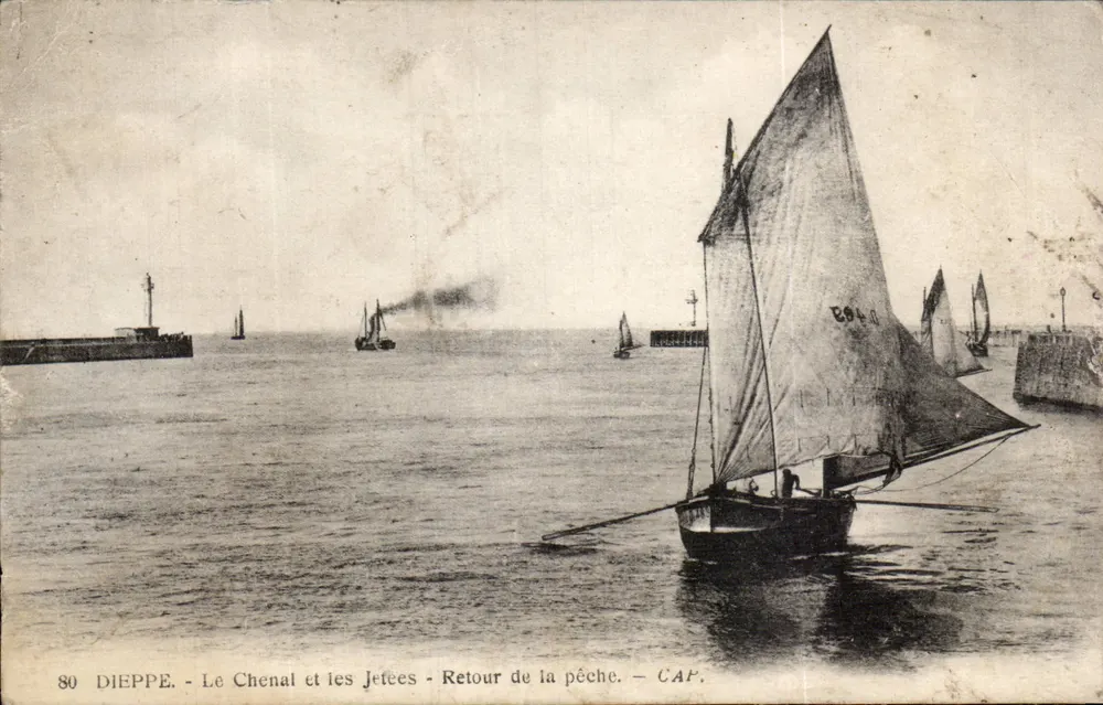 Dieppe — Le Chenal und die Jetées — Rückkehr vom Fischen — CAP. - Vorderseite