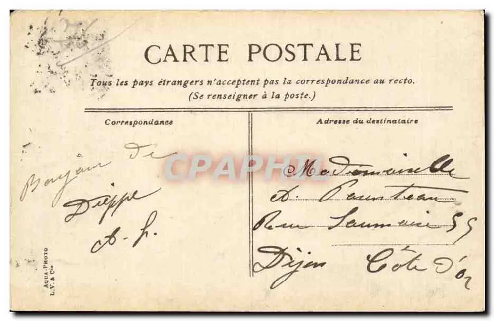 Dieppe — O Casino — editor L.V.C. n°15 - Verso