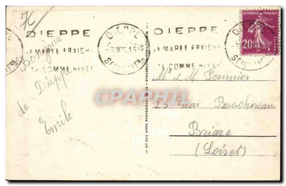 Chegada do Steamer « Paris » — Dieppe — n°86 - Verso