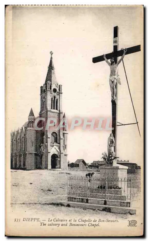 Dieppe — Der Calvarienberg und die Kapelle von Bonsecours — JND J.HOC. - Vorderseite
