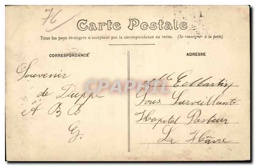 Dieppe — Vista geral — Editor Z. Lefebvre, n°12 - Verso