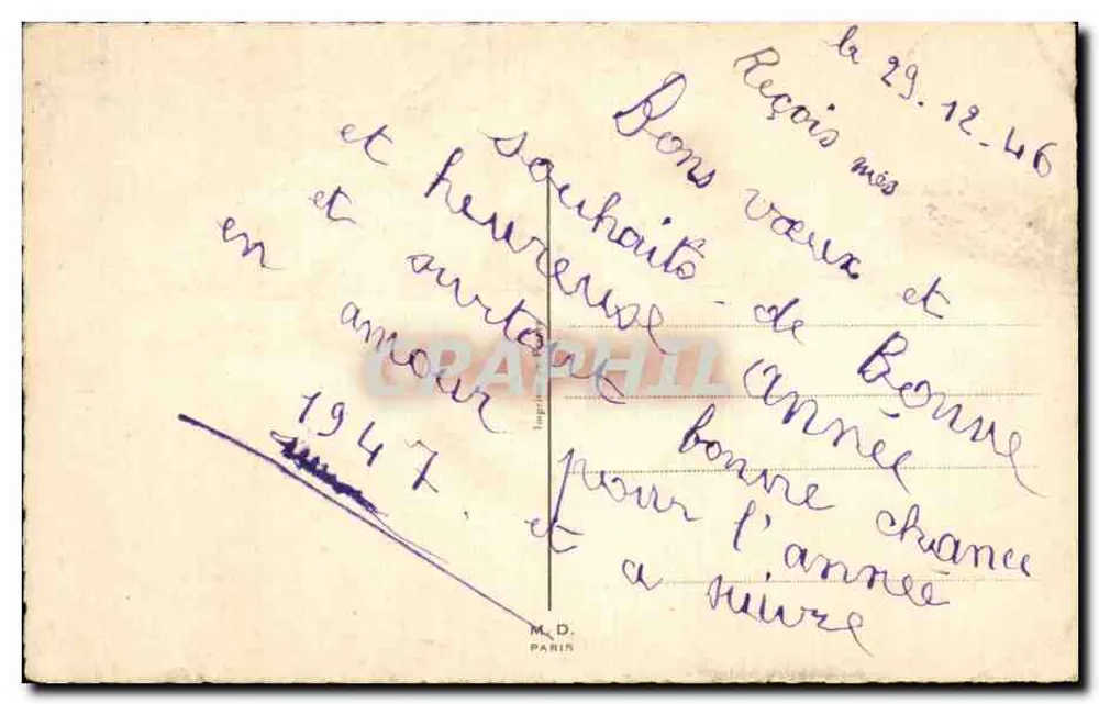 Deux enfants au bar — scène d'animation — éditeur M.D. PARIS - Verso