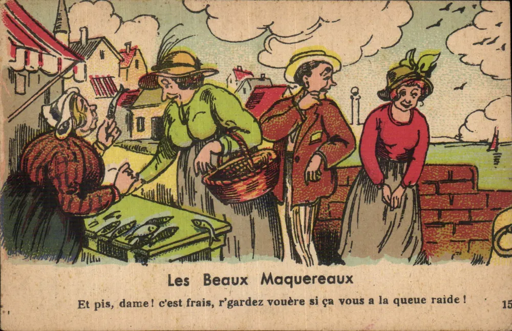 Les Beaux Maquereaux — Marktszene — J. Nozais, Nantes, n°15 - Vorderseite