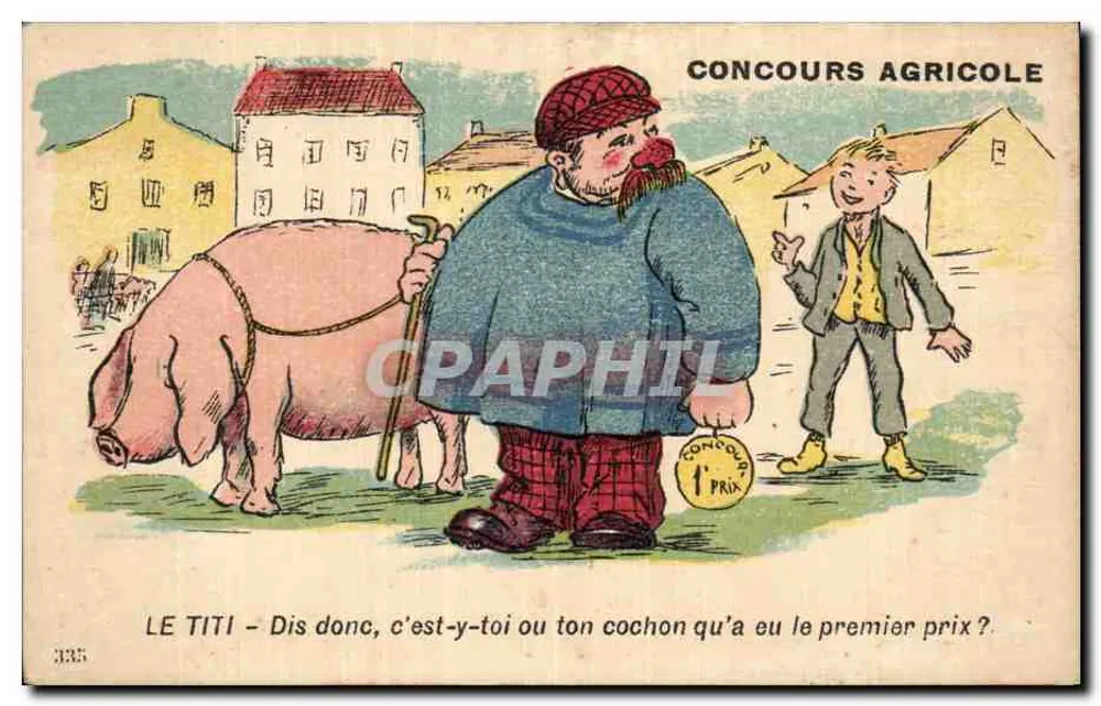 Landwirtschaftlicher Wettbewerb — Le Titi und sein Schwein — Fabrication Prairies S.A.N. - Vorderseite