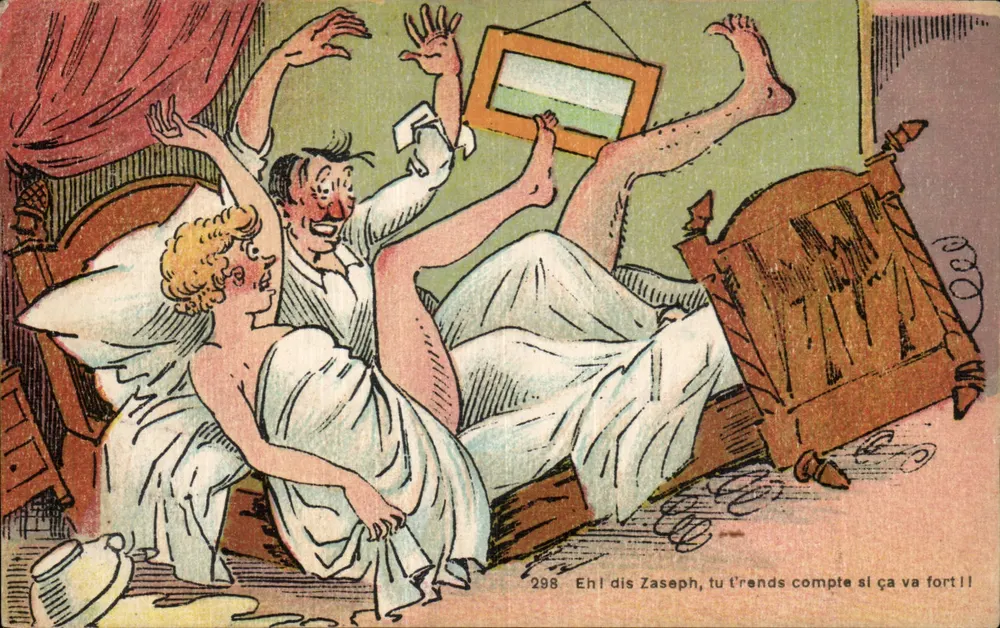 Komische Szene im Bett — Verlag J. Nozais, Nantes, Nr. 298 - Vorderseite