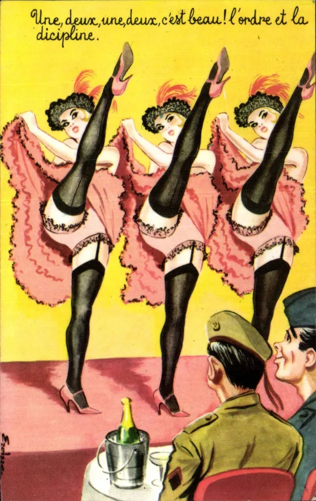 Tänzerinnen in Bühnenkleidung — humorvoller Text — Verlag: Éd. C. Lefebvre, Nr. 1420 - Vorderseite