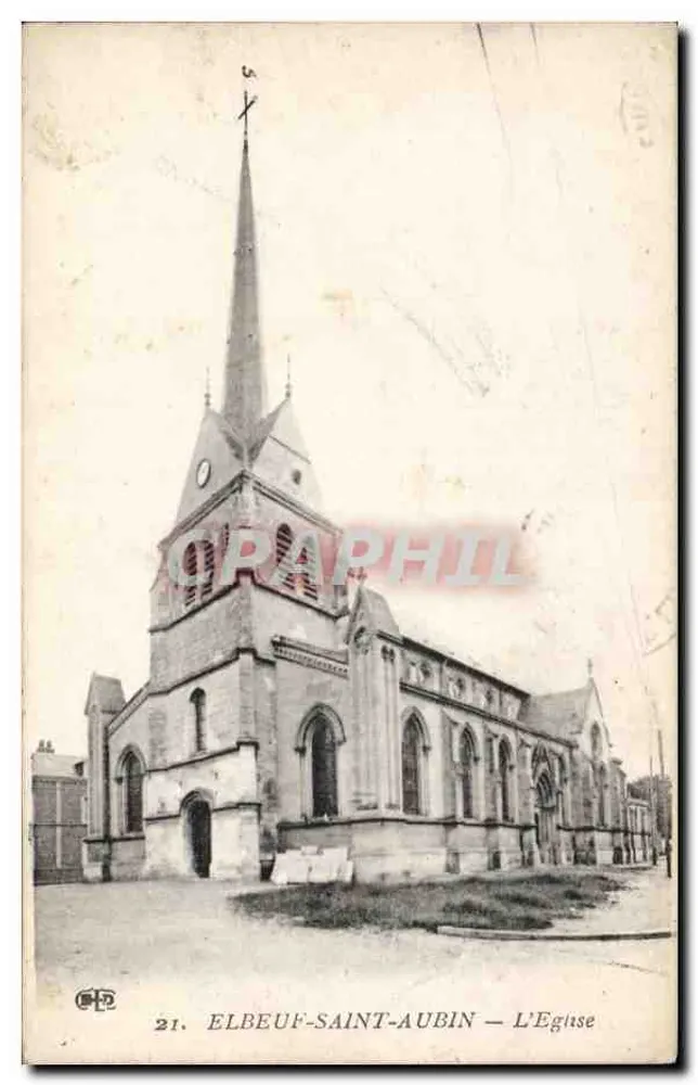 Elbeuf-Saint-Aubin — A Igreja — Editor C.P.R. n°21 - Frente
