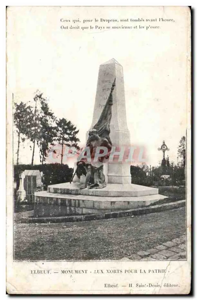 Elbeuf — Monumento aos Mortos pela Pátria — H. Saint-Denis, editor - Frente