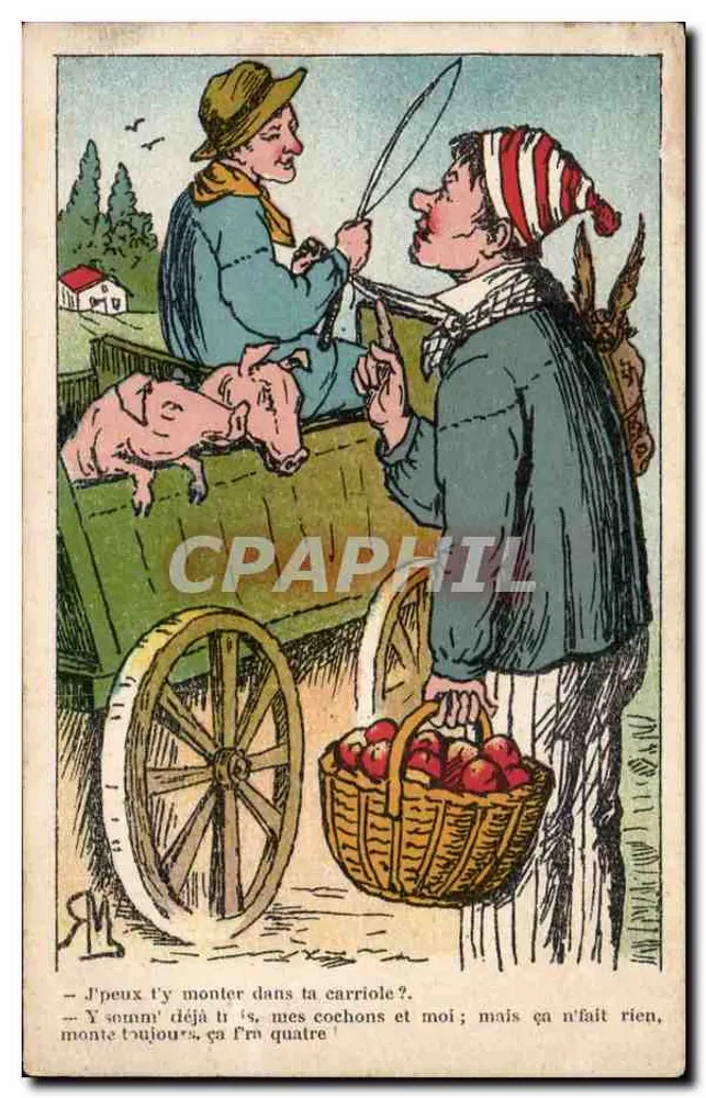 Aprikosenhändler und Bauer — humoristische Szene — Editions 'NOK' Paris - Vorderseite
