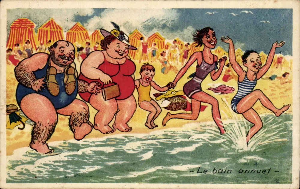 Das jährliche Bad — Humoristische Ansichtskarte — Éditions Graby - Vorderseite