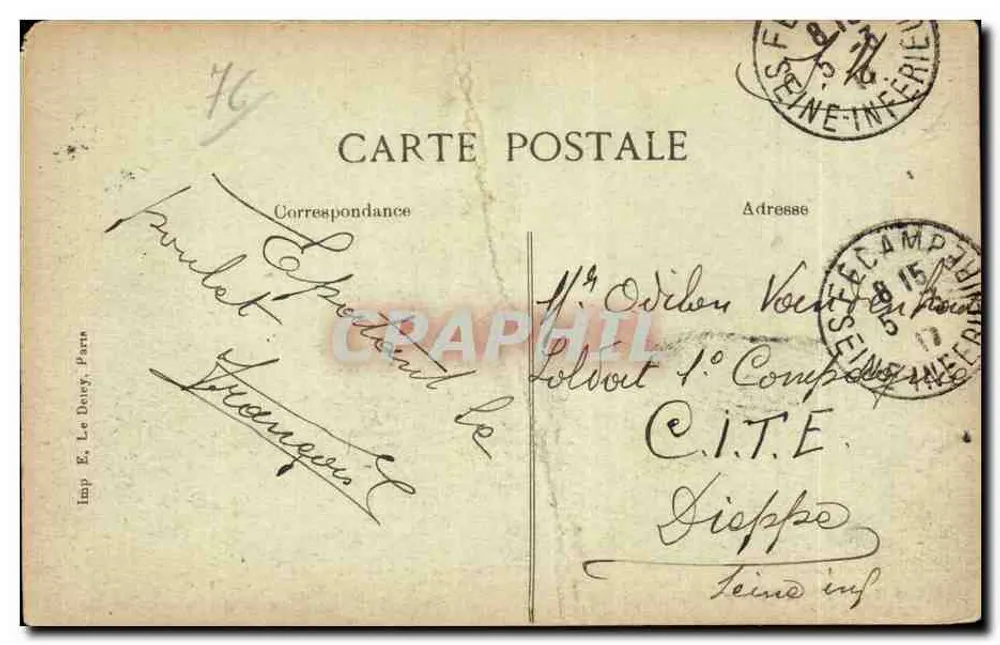 Fécamp — Para longe, em direção a Terra Nova — Banse Frères, Fécamp - Verso