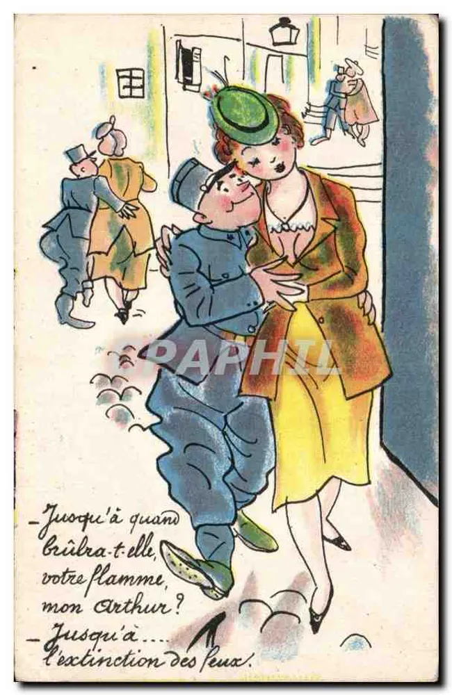 Militärische Liebe — Straßenszene — Collection Comique Militaire, Nojèr, Paris - Vorderseite