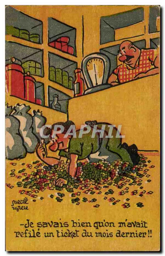 Buchhändler — humorvolle Szene — Éd. d'Art BelFrance Cazen, Nr. 500 - Vorderseite