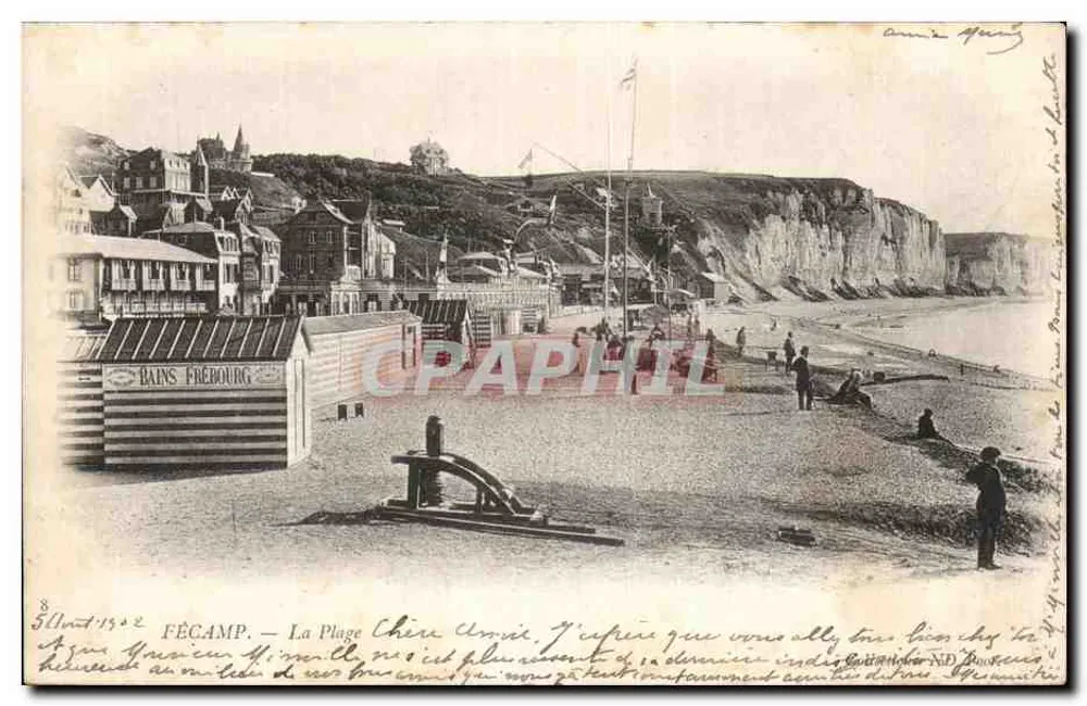 Fécamp — A Praia — Banhos Frébourg - Frente